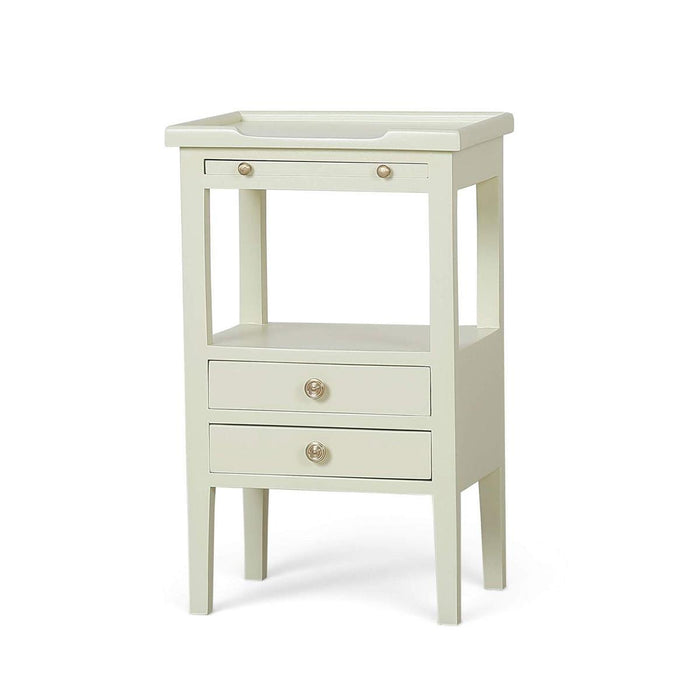 Bramble - Eton 2 Drawer Side Table w/ Pull Out Shelf w/ Knob A - BR-29317