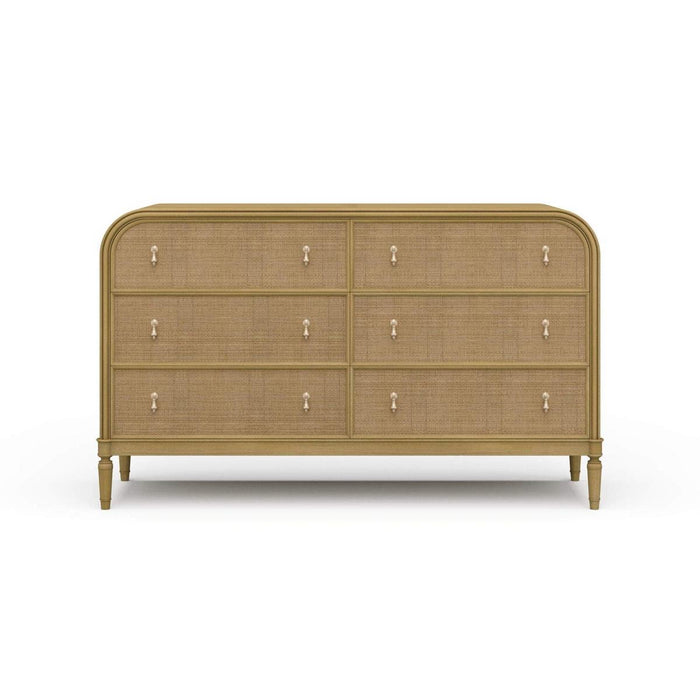 Bramble - Langford 6 Drawer Dresser w/ Rattan - BR-29342 - GreatFurnitureDeal