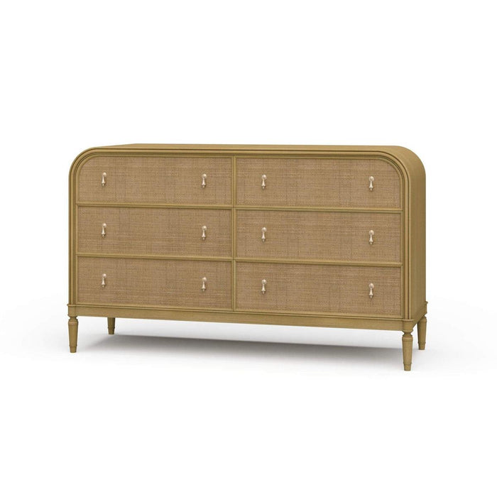 Bramble - Langford 6 Drawer Dresser w/ Rattan - BR-29342 - GreatFurnitureDeal