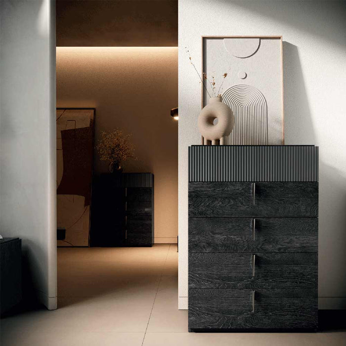 ESF Furniture - Onyx 8 Piece King Size Bedroom Set in Metallic Matte - ONYXKS-8SET
