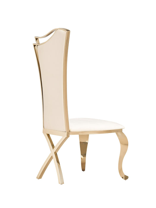 VIG Furniture - Modrest Bonnie - Modern Beige Velvet & Champagne Gold Dining Chair (Set of 2) - VGZA-Y906-BGE-GLD - GreatFurnitureDeal