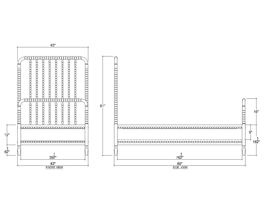 Bramble - Cholet Bed Twin in Straw Wash - 27681STW----- - GreatFurnitureDeal