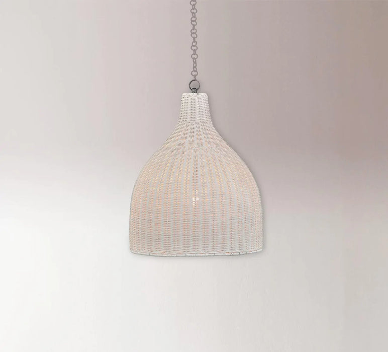 Bramble - Hampton Rattan Pendant Large In White Wash - 27796RWWS----- - GreatFurnitureDeal