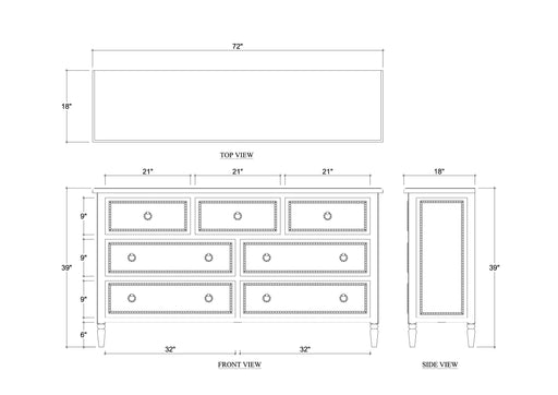 Bramble - Cholet 7 Drawer Dresser in Architectural White - BR-28267HRW----LDT - GreatFurnitureDeal