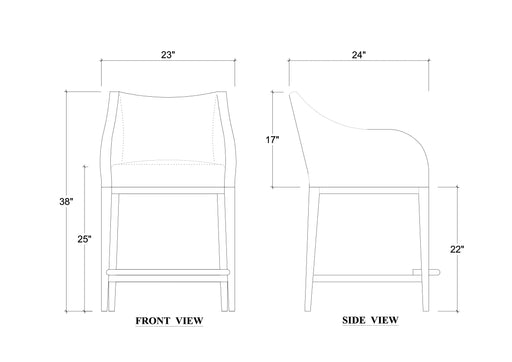 Bramble - Elanor Barstool w/ Arms Chair - US-WS-28327GYOSF215---- - GreatFurnitureDeal