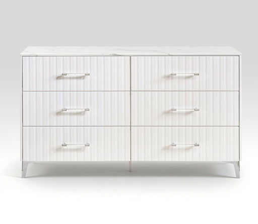 Homelegance - Ripple 4 Piece King Bedroom Set in High Gloss White - 2457K-1EK*4 - GreatFurnitureDeal