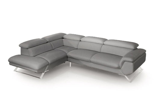 VIG Furniture - Divani Casa Seth - Modern Dark Grey Leather Left Facing Sectional Sofa - VGBNS-9220-DKGRY-LAF - GreatFurnitureDeal