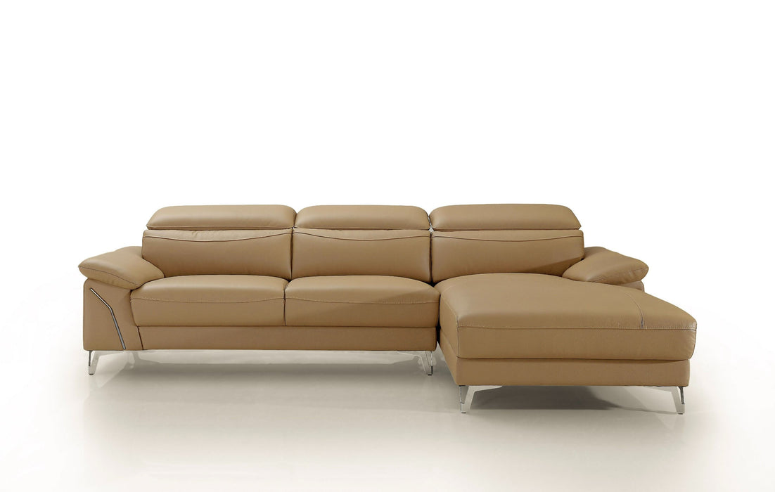 VIG Furniture - Divani Casa Sura - Modern Camel Leather Right Facing Sectional Sofa - VGBNS-1812-CML-RAF - GreatFurnitureDeal