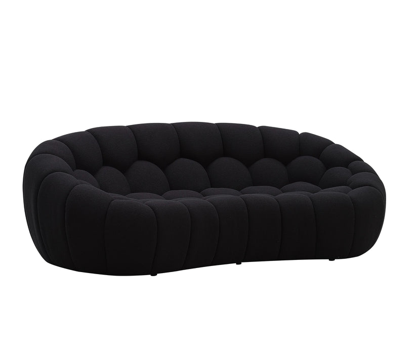VIG Furniture - Divani Casa Yolonda Modern Curved Black Fabric Loveseat - VGEV-2126C-LOV-BLK - GreatFurnitureDeal