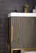 James Martin Furniture - Columbia 24" Single Vanity, Ash Gray, Radiant Gold w/ White Glossy Composite Stone Top - 883-V24-AG-RG-WG - GreatFurnitureDeal