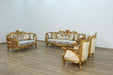 European Furniture - Bellagio 3 Piece Living Room Set in Bronze off White-Gold - 30014-3SET - GreatFurnitureDeal
