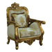 European Furniture - Bellagio Chair - Antique Bronze Damask Gold Fabric - 30016-C - GreatFurnitureDeal
