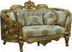 European Furniture - Bellagio Luxury Loveseat - Antique Bronze Damask Gold Fabric - 30016-L - GreatFurnitureDeal