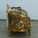 European Furniture - Bellagio Luxury Loveseat - Antique Bronze Black - Gold Fabric - 30018-L - GreatFurnitureDeal