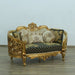European Furniture - Bellagio Luxury Loveseat - Antique Bronze Black - Gold Fabric - 30018-L - GreatFurnitureDeal