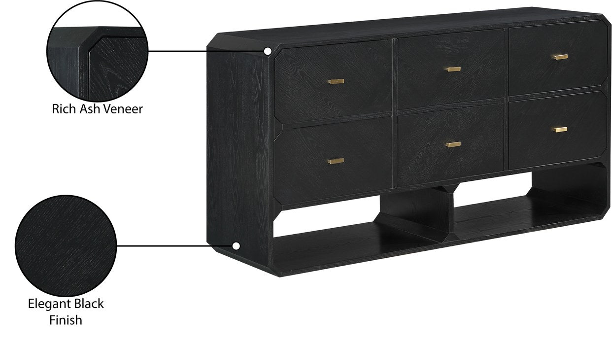 Meridian Furniture - Parker Black Ash Veneer Dresser - 300Black-D - GreatFurnitureDeal