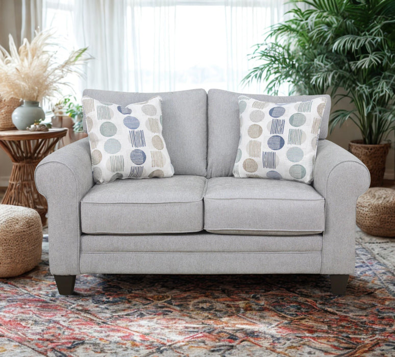 Southern Home Furnishings - Amos Loveseat in Pebble - 3010-01 Amos Pebble Loveseat - GreatFurnitureDeal