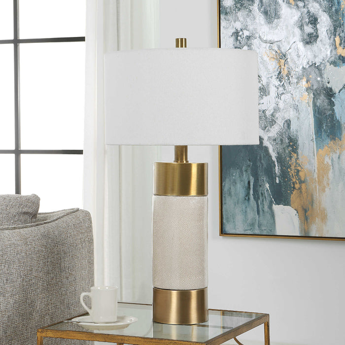 Uttermost - Adelia Ivory & Brass Table Lamp - 30124-1 - GreatFurnitureDeal