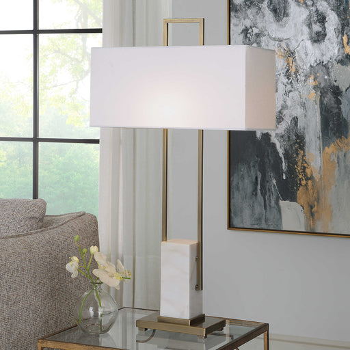 Uttermost - Column White Marble Table Lamp - 30160 - GreatFurnitureDeal