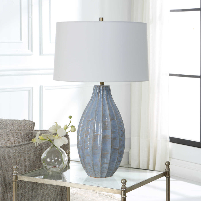Uttermost - Veston Blue Glaze Table Lamp - 30161-1 - GreatFurnitureDeal