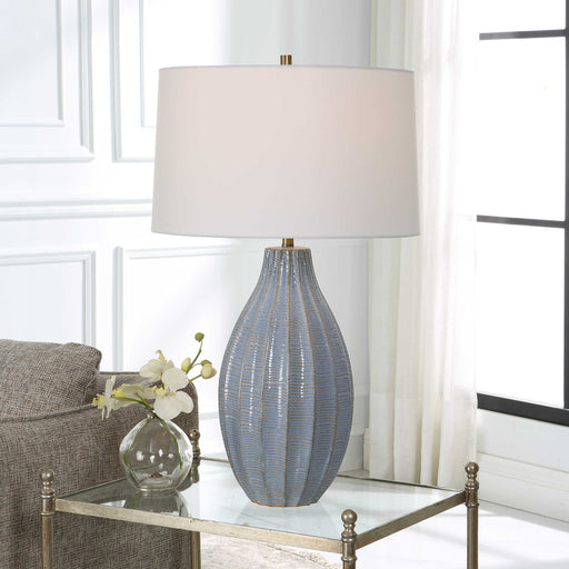Uttermost - Veston Blue Glaze Table Lamp - 30161-1 - GreatFurnitureDeal