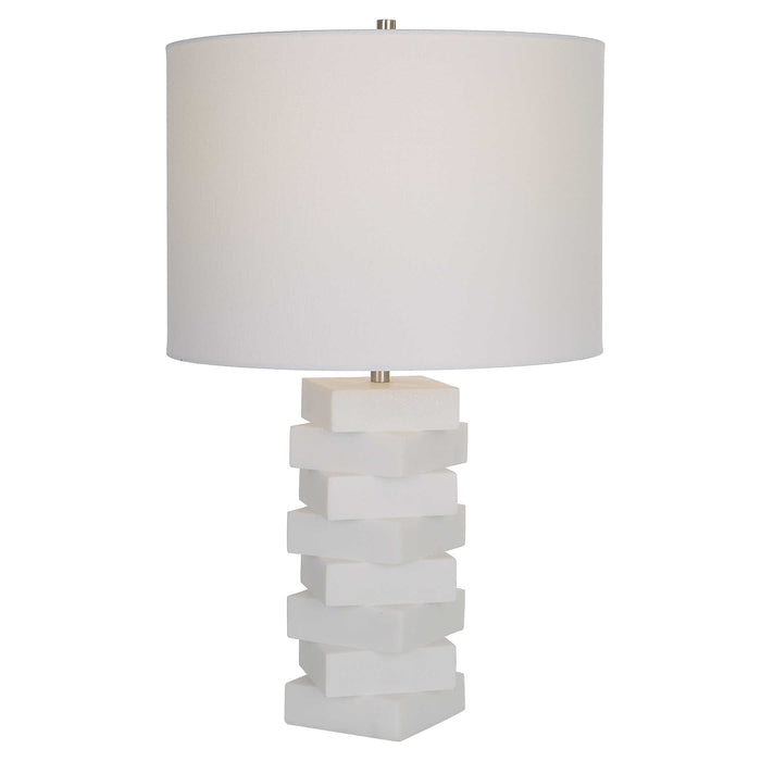 Uttermost - Ascent White Geometric Table Lamp - 30164-1 - GreatFurnitureDeal