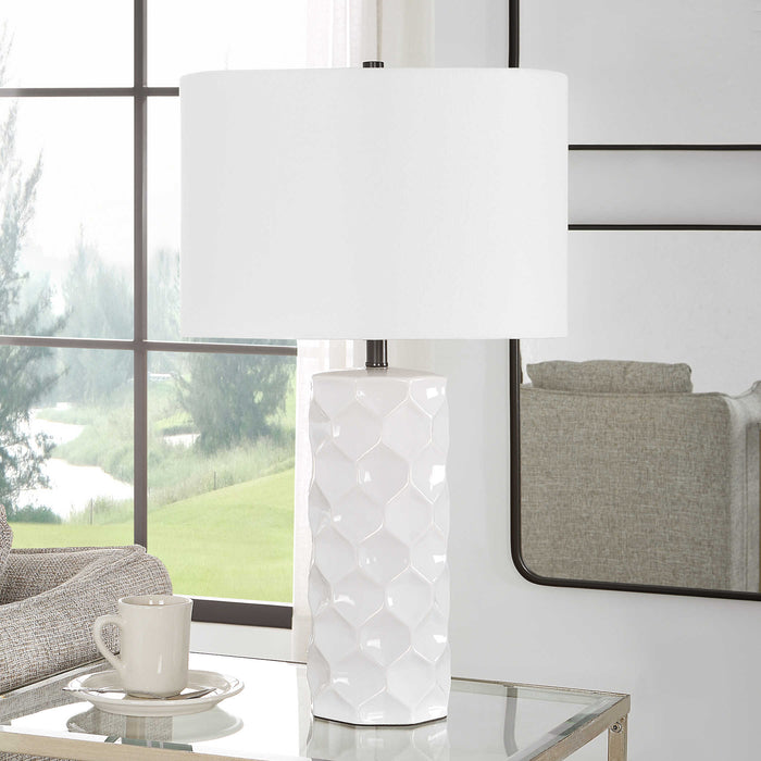 Uttermost - Honeycomb White Table Lamp - 30181-1 - GreatFurnitureDeal