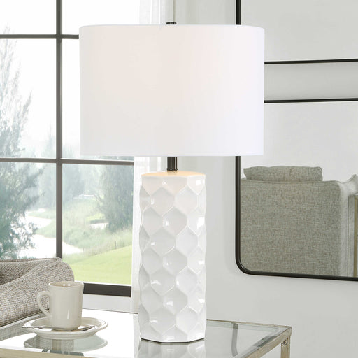 Uttermost - Honeycomb White Table Lamp - 30181-1 - GreatFurnitureDeal