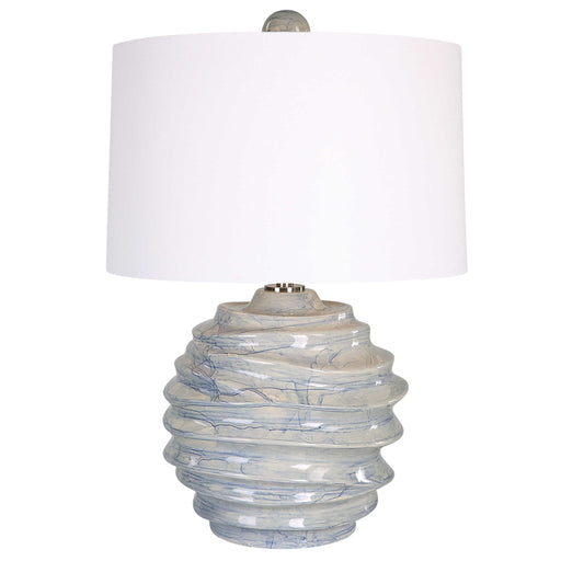 Uttermost - Waves Blue & White Accent Lamp - 30194-1 - GreatFurnitureDeal
