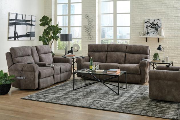 Catnapper - Tranquility 2 Piece Power Lay Flat Sofa Set in Pewter - 63015-63019