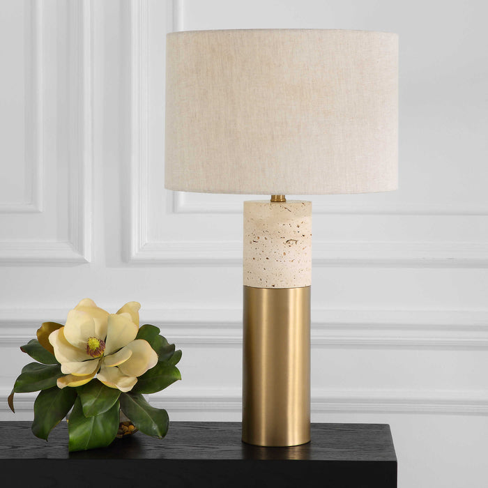 Uttermost - Gravitas Elegant Brass & Stone Lamp - 30201-1 - GreatFurnitureDeal