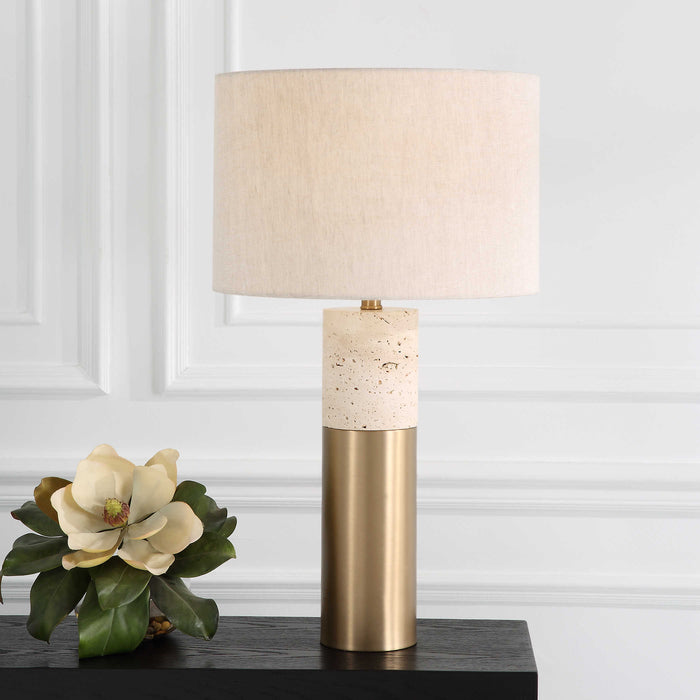 Uttermost - Gravitas Elegant Brass & Stone Lamp - 30201-1 - GreatFurnitureDeal