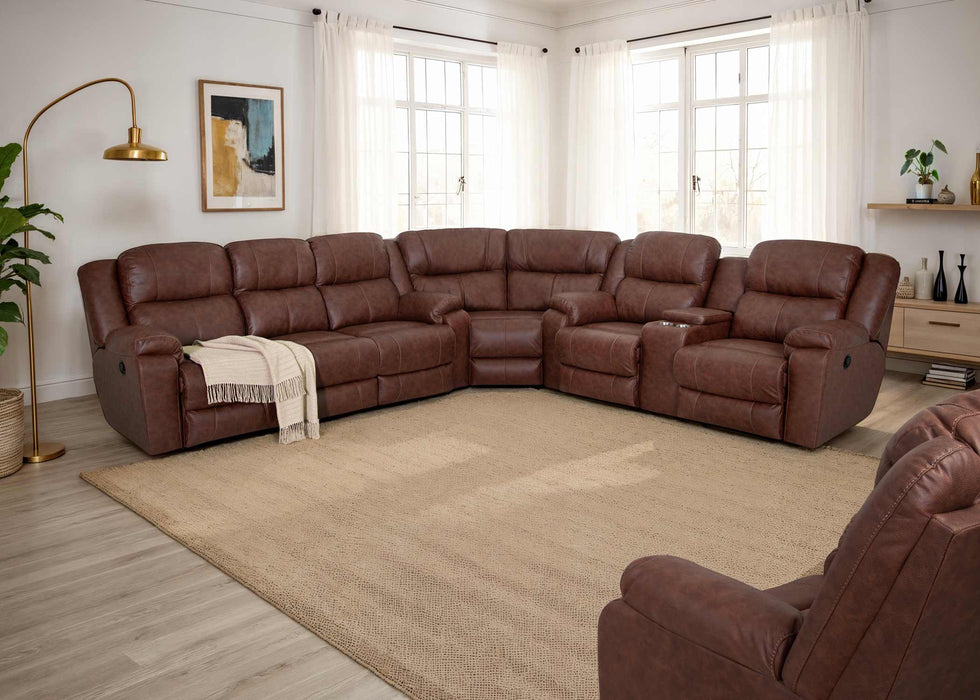 Franklin Furniture - 306 Canyon 3 Piece Sectional Sofa in Duvall Hickory - 30639-699-634