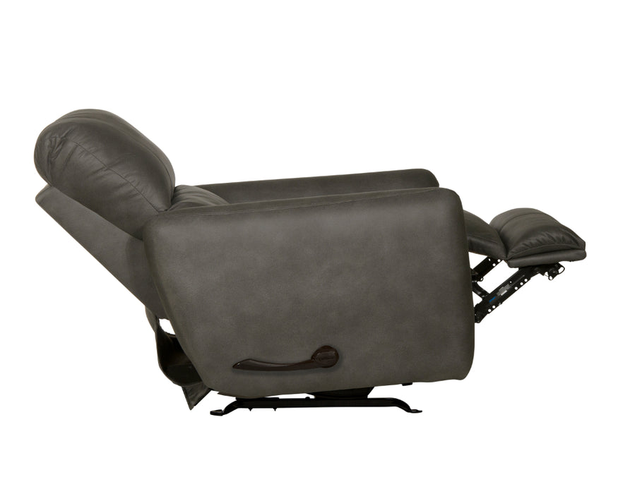 Catnapper - Dorian Power Wall Hugger Recliner in Charcoal/Nutmeg - 63070-4-CHARCOAL - GreatFurnitureDeal