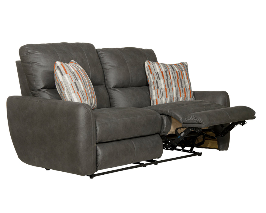 Catnapper - Dorian 2 Piece Power Reclining Sofa Set in Charcoal/Nutmeg - 63071-72-CHARCOAL - GreatFurnitureDeal
