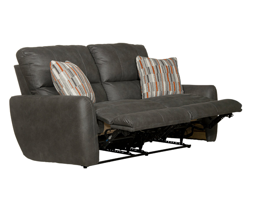 Catnapper - Dorian Power Reclining Loveseat in Charcoal/Nutmeg - 63072-CHARCOAL - GreatFurnitureDeal