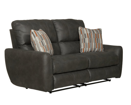 Catnapper - Dorian Reclining Loveseat in Charcoal/Nutmeg - 3072-CHARCOAL - GreatFurnitureDeal