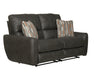 Catnapper - Dorian Power Reclining Loveseat in Charcoal/Nutmeg - 63072-CHARCOAL - GreatFurnitureDeal