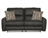 Catnapper - Dorian Reclining Loveseat in Charcoal/Nutmeg - 3072-CHARCOAL - GreatFurnitureDeal