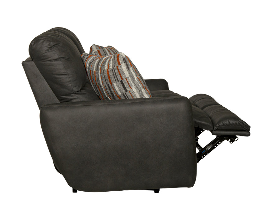 Catnapper - Dorian Power Reclining Loveseat in Charcoal/Nutmeg - 63072-CHARCOAL - GreatFurnitureDeal