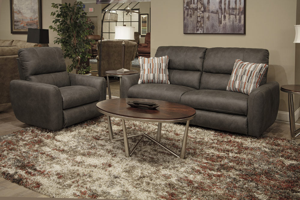 Catnapper - Dorian 3 Piece Reclining Living Room Set in Charcoal/Nutmeg - 3071-72-70-CHARCOAL - GreatFurnitureDeal