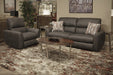 Catnapper - Dorian Power Reclining Loveseat in Charcoal/Nutmeg - 63072-CHARCOAL - GreatFurnitureDeal