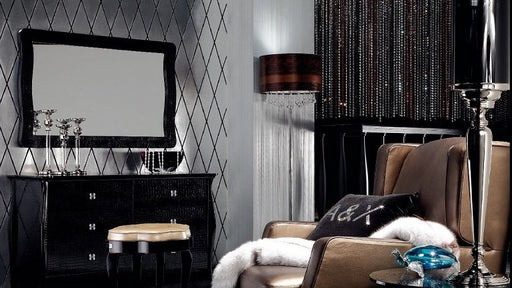 VIG Furniture - Modrest Ivarson Black Crocodile Glam Mirror - VGUN-AW422-122-BLK - GreatFurnitureDeal