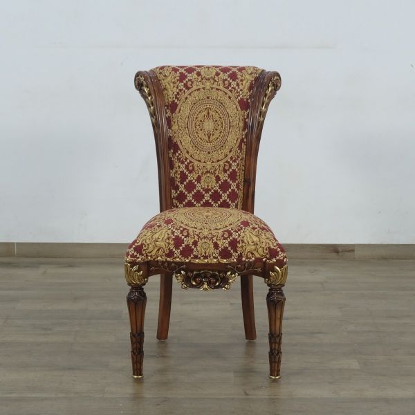 European Furniture - Veronica Dining Side Chair in Antique Dark Gold Leaf Set of 2 - 31060-SC - GreatFurnitureDeal