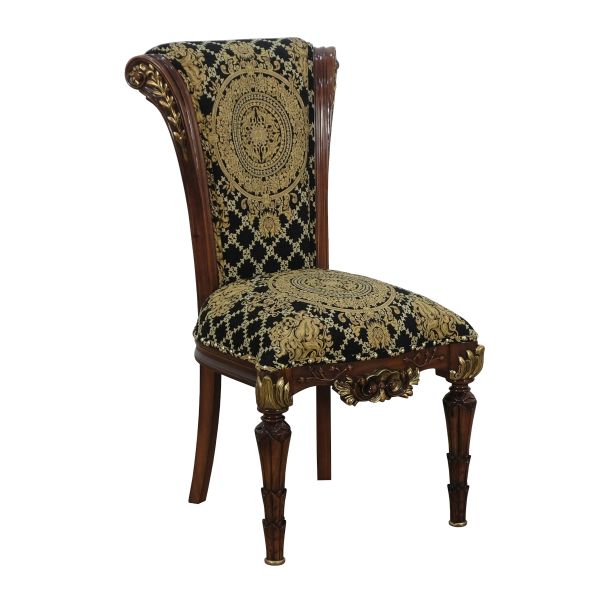 European Furniture - Veronica Dining Side Chair in Antique Dark Gold Leaf Set of 2 - 31061-SC - GreatFurnitureDeal