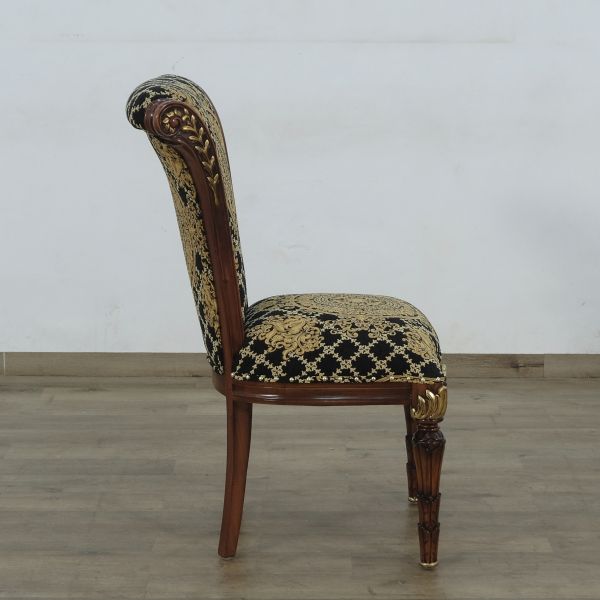 European Furniture - Veronica Dining Side Chair in Antique Dark Gold Leaf Set of 2 - 31061-SC - GreatFurnitureDeal
