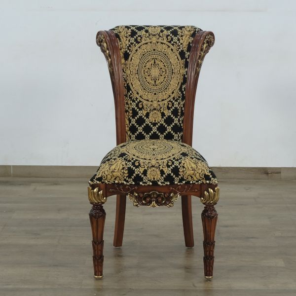 European Furniture - Veronica Dining Side Chair in Antique Dark Gold Leaf Set of 2 - 31061-SC - GreatFurnitureDeal