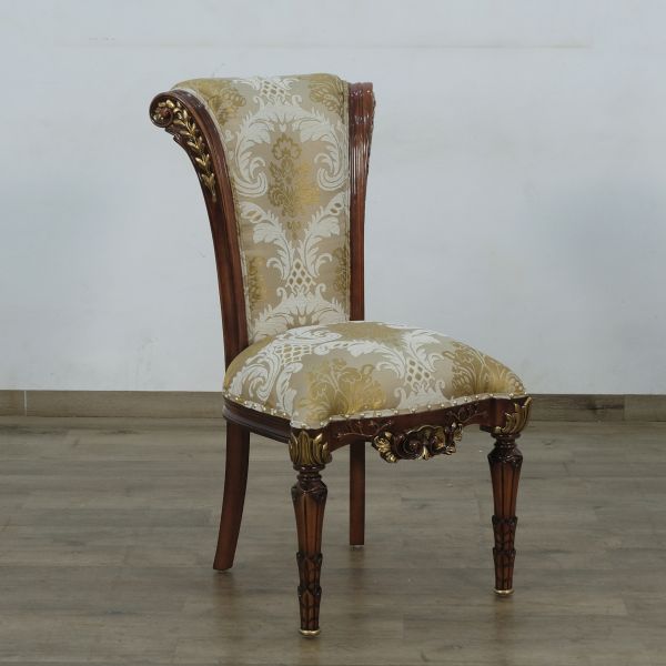 European Furniture - Veronica Dining Side Chair in Antique Dark Gold Leaf Set of 2 - 31062-SC - GreatFurnitureDeal