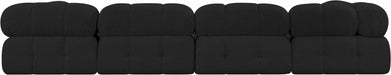 Meridian Furniture - Ames 136" Boucle Fabric Upholstered 6 Piece Modular Sectional - 611Black-Sec6A - GreatFurnitureDeal