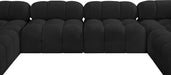Meridian Furniture - Ames 136" Boucle Fabric Upholstered 6 Piece Modular Sectional - 611Black-Sec6A - GreatFurnitureDeal